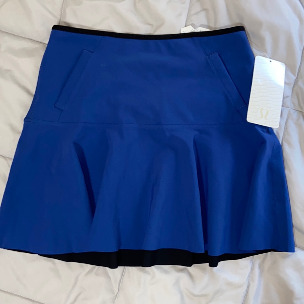 (NWT!) blue lulu lemon zip up tennis skirt